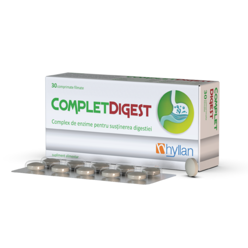Complet Digest-supliment pentru digestie cu bila bovina si 9 enzime pancreatice